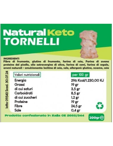 Ofood - Tornelli natural keto 200 g