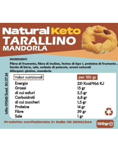 OFood - Tarallino natural keto gusto...