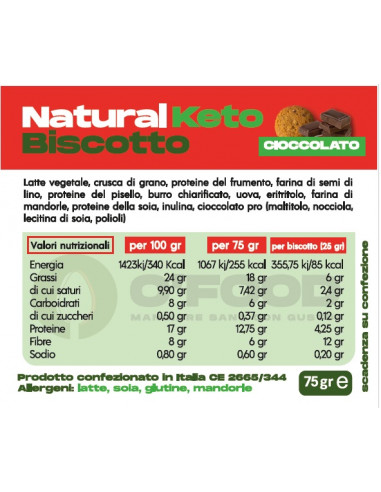 Ofood - Biscotti keto 75 g